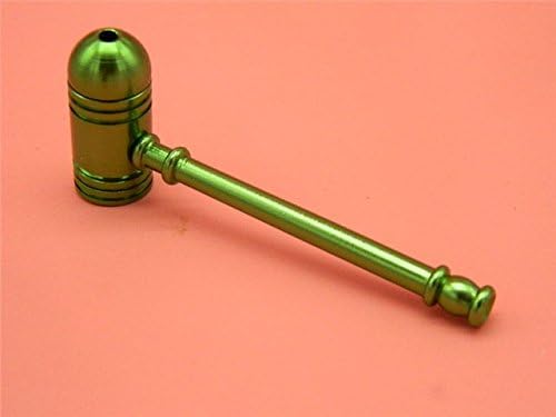 1 Pc Mini hammer Green Smoking Aluminum Tobacco Pipe With Lid Weed Hookah pipe with silver screen portable handle water pipe