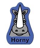 Horny Rhino - Die Cut Magnet