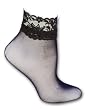 Sheer Black Bobby Socks with Lace and Opaque