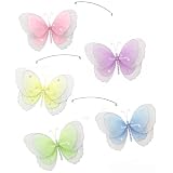Pink Purple Yellow Blue Green Multi Layered Butterfly Mobile Decorations -... by Bugs-n-Blooms