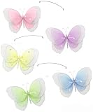 24" Pink Purple Yellow Blue Green Multi Layered Butterfly Mobile nylon hanging ceiling room decor
