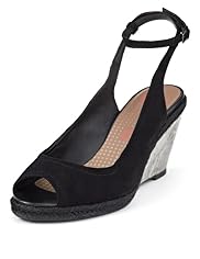 Footglove™ Fashion Suede Ankle Strap Wedge Shoes