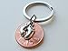 JewelryEveryday Baby Feet Charm Layered Over 2013 Penny Keychain; Mother's Keychain, Father's Keychain