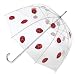 Clear Bubble Ladybug Print Stick Umbrella