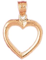 Dazzlers Solid 14k Gold Floating Heart Charm Pendant Available in three colors from jewelsberry (weights: 1.3 grams only)