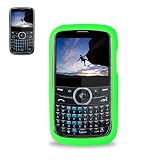 New Fashionable Perfect Fit Soft Silicon Gel Protector Skin Cover (Faceplate/Snap On) Rubber Cell Phone Case for Pantech Link P7040 AT&T - GREEN