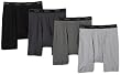 Hanes Classics Men's 4-Pack Multi-Color Boxer Brief,4-Pack: Grey/Black,Medium