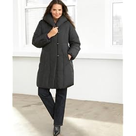 Larry Levine Plus Size Coat, Long Pillow Collar
