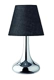 Trio-Leuchten 5960011-02 Tischleuchte Touch ME 1xE14 max. 40W Stoffschirm D: 15 cm Fuss chrom Schirm schwarz