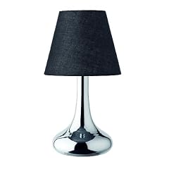 Trio-Leuchten 5960011-02 Tischleuchte Touch ME 1xE14 max. 40W Stoffschirm D: 15 cm Fuss chrom Schirm schwarz