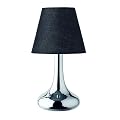 Trio-Leuchten 5960011-02 Tischleuchte Touch ME 1xE14 max. 40W Stoffschirm D: 15 cm Fuss chrom Schirm schwarz