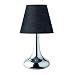 Trio-Leuchten 5960011-02 Tischleuchte Touch ME 1xE14 max. 40W Stoffschirm D: 15 cm Fuss chrom Schirm schwarz