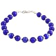 EXP Handmade Royal Blue Cat's Eye & Silver Beaded Bracelet