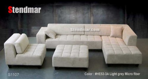 4PC NEW MODERN GREY MICROFIBER SECTIONAL SOFA CHAISE CHAIR OTTOMAN SET S1107R 414LymMRfAL 4PC NEW MODERN GREY MICROFIBER SECTIONAL SOFA CHAISE CHAIR OTTOMAN SET S1107R