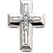 14K White Gold Diamond Unity Cross Pendant