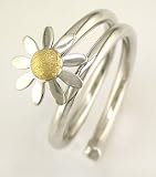 14K Two Tone Gold Daisy Ring