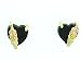 Jewelry : Beautiful! Yellow-gold Black Hills Gold onyx Heart Women's Earrings