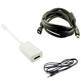 Apple Macbook / Macbook Pro / Macbook Air / iMac Mini Display Port (DisplayPort) to HDMI Adapter w/ 6 Foot Male to Male Hdmi Cable, and a Auxiliary (AUX) 3.5mm to 3.5mm 3.2 Foot Cable