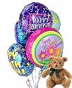 Half Dozen Mylar Balloon Bouquet with Bear