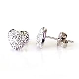 14KWG Diamond Heart Earrings