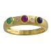 0.30 Cttw Multi-Gemstone & 0.05 Ct Diamond 14 Karat Yellow Gold Ring Size 7