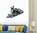 Wallmonkeys Blue Steam Engine Train Wall Decal Peel and Stick Graphics for Kids (12 in W x 8 in H) WM87584