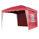 Alu Falt Pavillon, Partyzelt in Rot/Weiß 3 x 3 m 24081