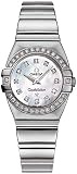 Omega Constellation Womens Mother-of-Pearl Diamond Dial Diamond Bezel Stainless Steel Double Eagle Watch 1589.75