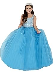 Girls Corset   Waistline Tulle Floor Length  Crystals Crystal Lace  Ball Gown Pageant Dress/Party Dress 