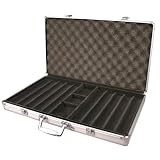 Aluminum Poker Chip Case - Holds 1000 Chips, 3 Decks of Playing Cards and 6 Poker Dice