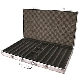 Aluminum Poker Chip Case – Holds 1000 Chips, 3 Decks of Playing Cards and 6 Poker Dice
