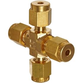 Parker 4ECR4-B Brass A-LOK Union Cross 1/4" Compression