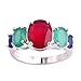 Psiroy 925 Sterling Silver Plated Filled 5 Stone Engagement Ring Band Size 10