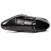 UVS10 Men's Black Double Monk Strap Cap Toe Slip On Loafers Dress Shoes