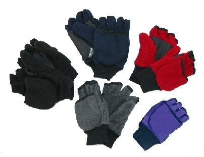 Fleece - Kids Fingerless Mittens (Gray Regular)