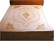 Block Printed Bed Spread Comforter in Cotton Kashmir Embroidered Indian Twin Size (nkbcov9)
