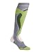 Warm and comfortable toe box is shaped to reduce volume.  Friction-free zones provide easy entry into tight fitting performance boots. Light compression is graduated up the leg to help improve comfort and aid in circulation.  Tapered triple-density shin padding protects shin without bulk.