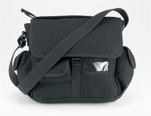 Urban Explorer Black Canvas Shoulder Bag
