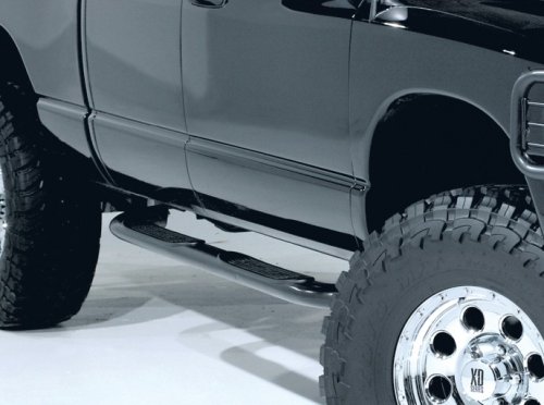 DeeZee 4 Oval Tube Side Step Nerf Bars Ultra Black Chevrolet Silverado 2007 to 2008 (New Body) ExtCab
