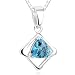 Trillion Cut London Blue Topaz Pendant Necklace Sterling Silver