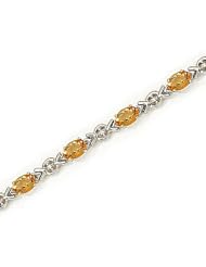 10kt Yellow Gold Oval Citrine and Diamond Bracelet
