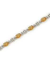 14kt Yellow Gold Oval Citrine and Diamond Bracelet