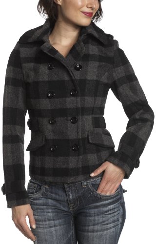 Levi's Women's Wool Plaid Peacoat