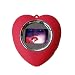 1.1" Keychain Style Digital Photo Frame Viewer Red Heart With Clock - Ideal...