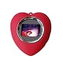 Red Heart 1.1" Keychain Digital Photo Frame - Viewer With Clock & Calender