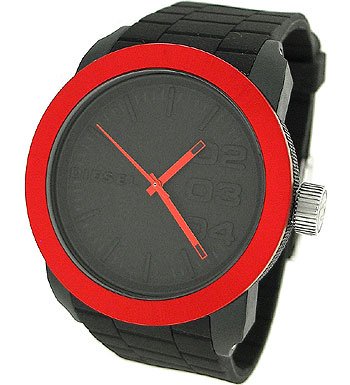 Diesel Men's DZ1457 Black Silicone Quartz Watch with Black Dial
