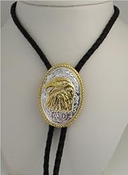 Sterling Silver/gold Plated Eagle Head Bolo Tie