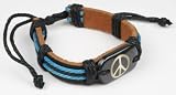 Leather Peace Bracelet with adjustable cord