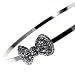 Black Crystal Bow On Silvertoned Hairband