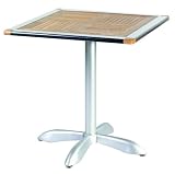 Stella Square Table by ItalModern - 4109 (Teak/Aluminum) (29H x 27.5W x 27.5D)
